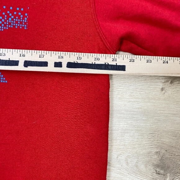 Vintage Nokia Fruit of the Loom Jumper Sweatshirt Red Medium - Picture 5 of 8
